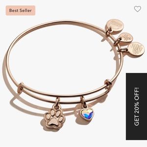 Alex & Ani Paw Print Duo Charm Bracelet - Rose Gold